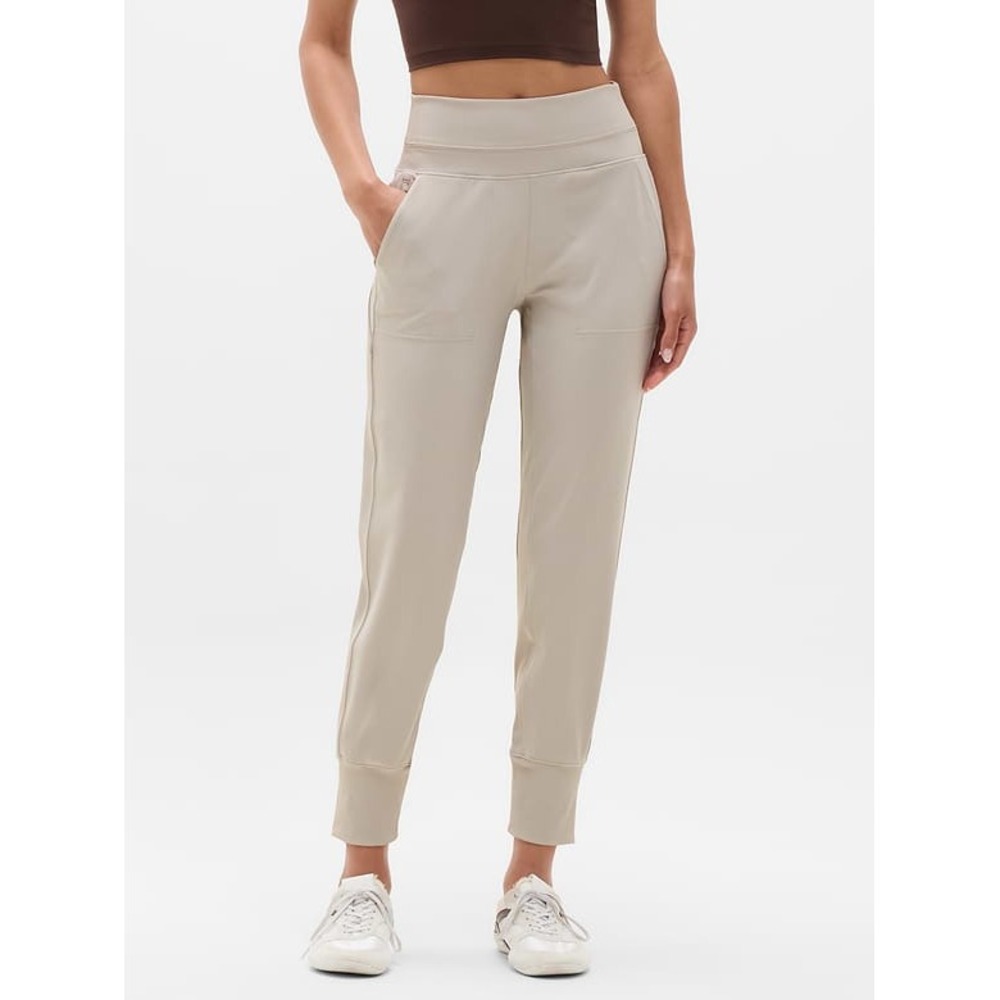 Athleta‎ Venice High Rise Joggers Beige Tan Athletic Lounge Pants Women Small S